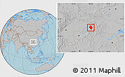 Gray Location Map of Yunyang, hill shading