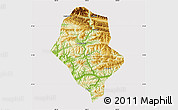 Physical Map of Yunyang, cropped outside