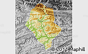 Physical Map of Yunyang, desaturated