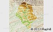 Physical Map of Yunyang, lighten