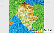 Physical Map of Yunyang, political outside