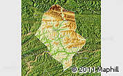 Physical Map of Yunyang, satellite outside