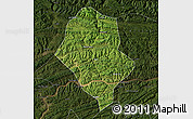 Satellite Map of Yunyang, darken