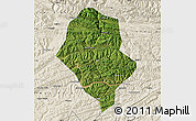 Satellite Map of Yunyang, shaded relief outside