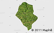 Satellite Map of Yunyang, single color outside