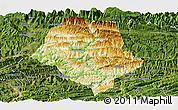 Physical Panoramic Map of Yunyang, satellite outside