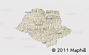 Shaded Relief Panoramic Map of Yunyang, cropped outside