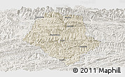 Shaded Relief Panoramic Map of Yunyang, lighten