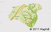Physical 3D Map of Zhong Xian, cropped outside
