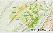 Physical 3D Map of Zhong Xian, lighten