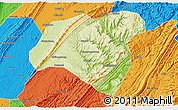Physical 3D Map of Zhong Xian, political outside