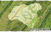 Physical 3D Map of Zhong Xian, satellite outside