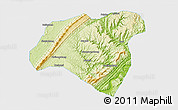 Physical 3D Map of Zhong Xian, single color outside