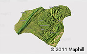 Satellite 3D Map of Zhong Xian, cropped outside