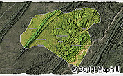 Satellite 3D Map of Zhong Xian, darken, semi-desaturated