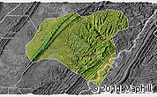 Satellite 3D Map of Zhong Xian, desaturated