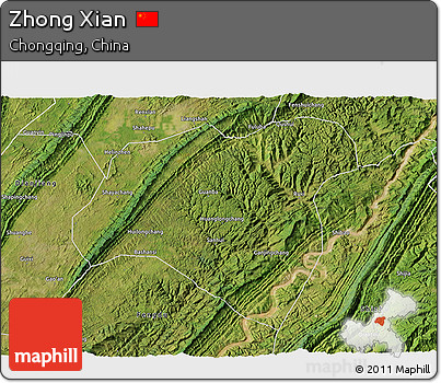 Satellite 3D Map of Zhong Xian