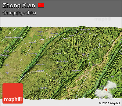 Satellite 3D Map of Zhong Xian