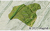 Satellite 3D Map of Zhong Xian, lighten