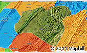 Satellite 3D Map of Zhong Xian, political outside