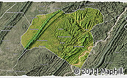 Satellite 3D Map of Zhong Xian, semi-desaturated