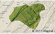 Satellite 3D Map of Zhong Xian, shaded relief outside