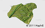 Satellite 3D Map of Zhong Xian, single color outside