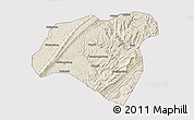 Shaded Relief 3D Map of Zhong Xian, cropped outside