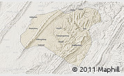 Shaded Relief 3D Map of Zhong Xian, lighten