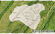 Shaded Relief 3D Map of Zhong Xian, satellite outside