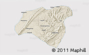 Shaded Relief 3D Map of Zhong Xian, single color outside