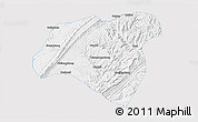 Silver Style 3D Map of Zhong Xian, single color outside