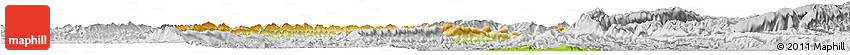 Physical Horizon Map of Zhong Xian, lighten, desaturated