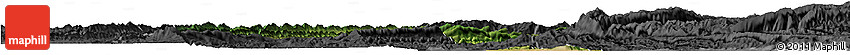 Satellite Horizon Map of Zhong Xian, darken, desaturated