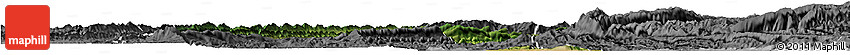 Satellite Horizon Map of Zhong Xian, desaturated