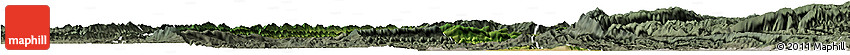 Satellite Horizon Map of Zhong Xian, semi-desaturated