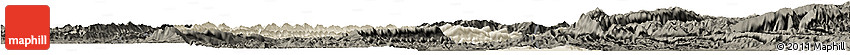 Shaded Relief Horizon Map of Zhong Xian, darken