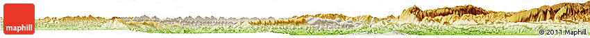 Shaded Relief Horizon Map of Zhong Xian, physical outside
