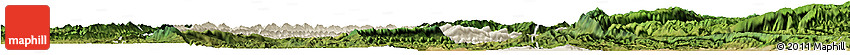 Shaded Relief Horizon Map of Zhong Xian, satellite outside