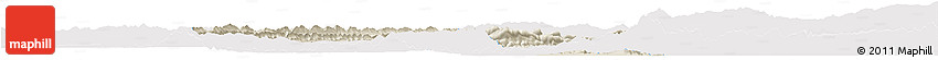 Shaded Relief Horizon Map of Zhong Xian, single color outside