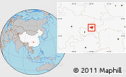 Gray Location Map of Zhong Xian, highlighted country