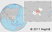 Gray Location Map of Zhong Xian, highlighted parent region