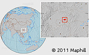 Gray Location Map of Zhong Xian, hill shading