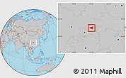 Gray Location Map of Zhong Xian