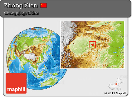 Physical Location Map of Zhong Xian