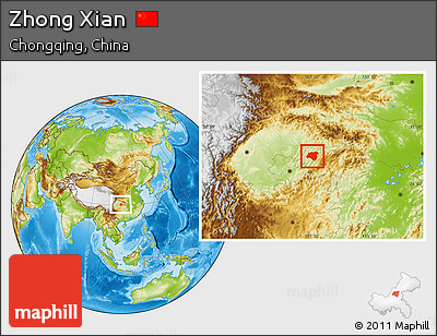 Physical Location Map of Zhong Xian