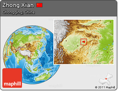 Physical Location Map of Zhong Xian