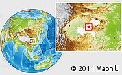 Physical Location Map of Zhong Xian, highlighted parent region