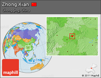Political Location Map of Zhong Xian