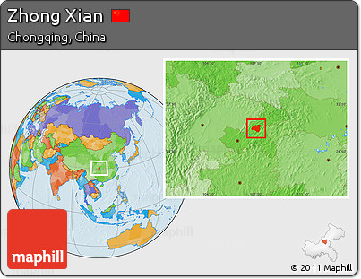 Political Location Map of Zhong Xian